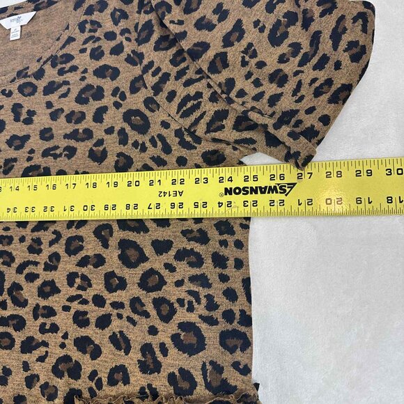 Time & Tru Women’s Leopard Print Peplum Top Size 1X - Picture 3 of 12